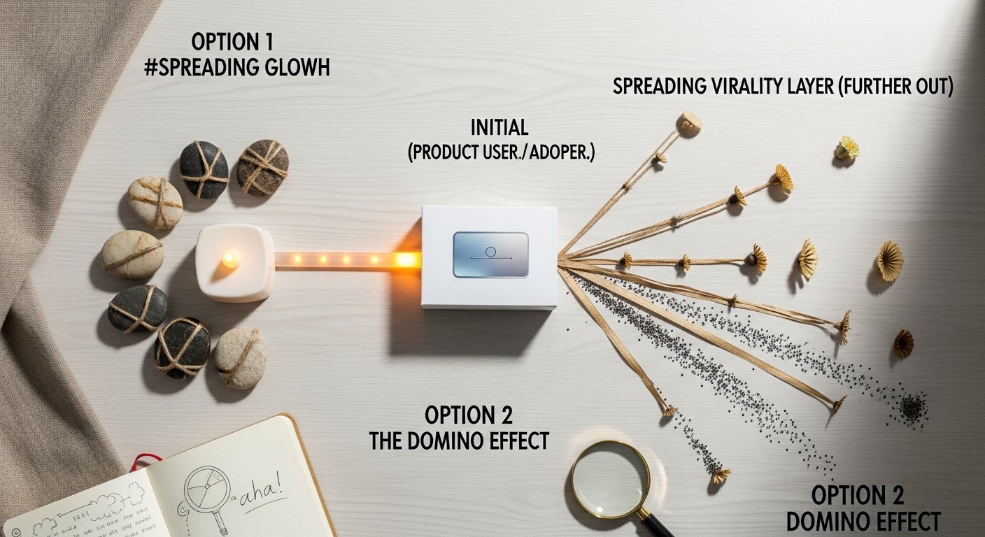 Illustration of product-led growth (PLG) virality for tech startups and digital marketing strategies