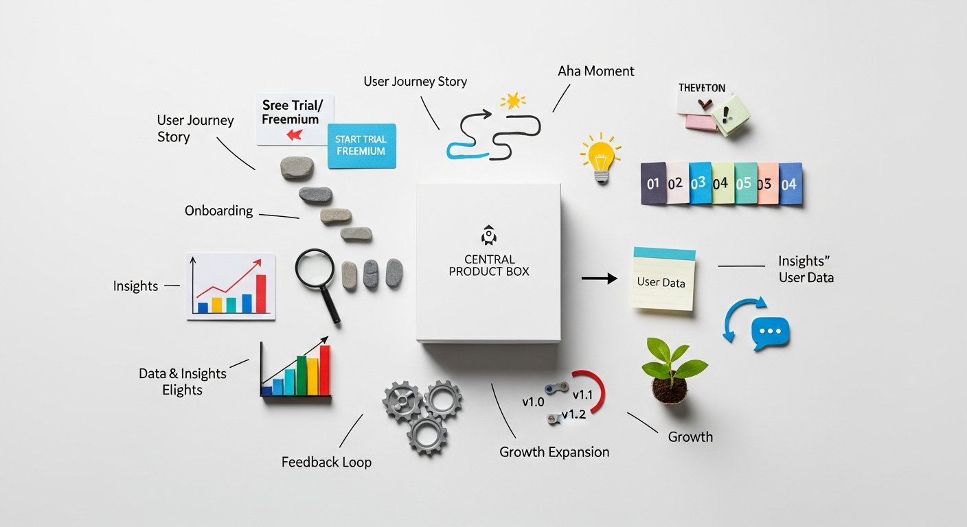 Featured illustration of product-led growth for tech startups and digital marketing strategy